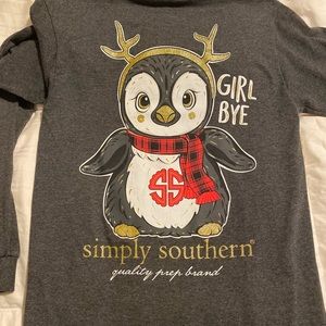 Simply Southern penguin Girl Bye womens small
